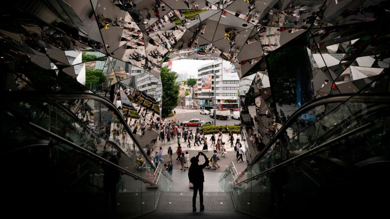 <strong>Tokyo:</strong> A shopping mall decorated with mirrors in Tokyo's Harajuku district, famous for its quirky fashion and street art scene. 