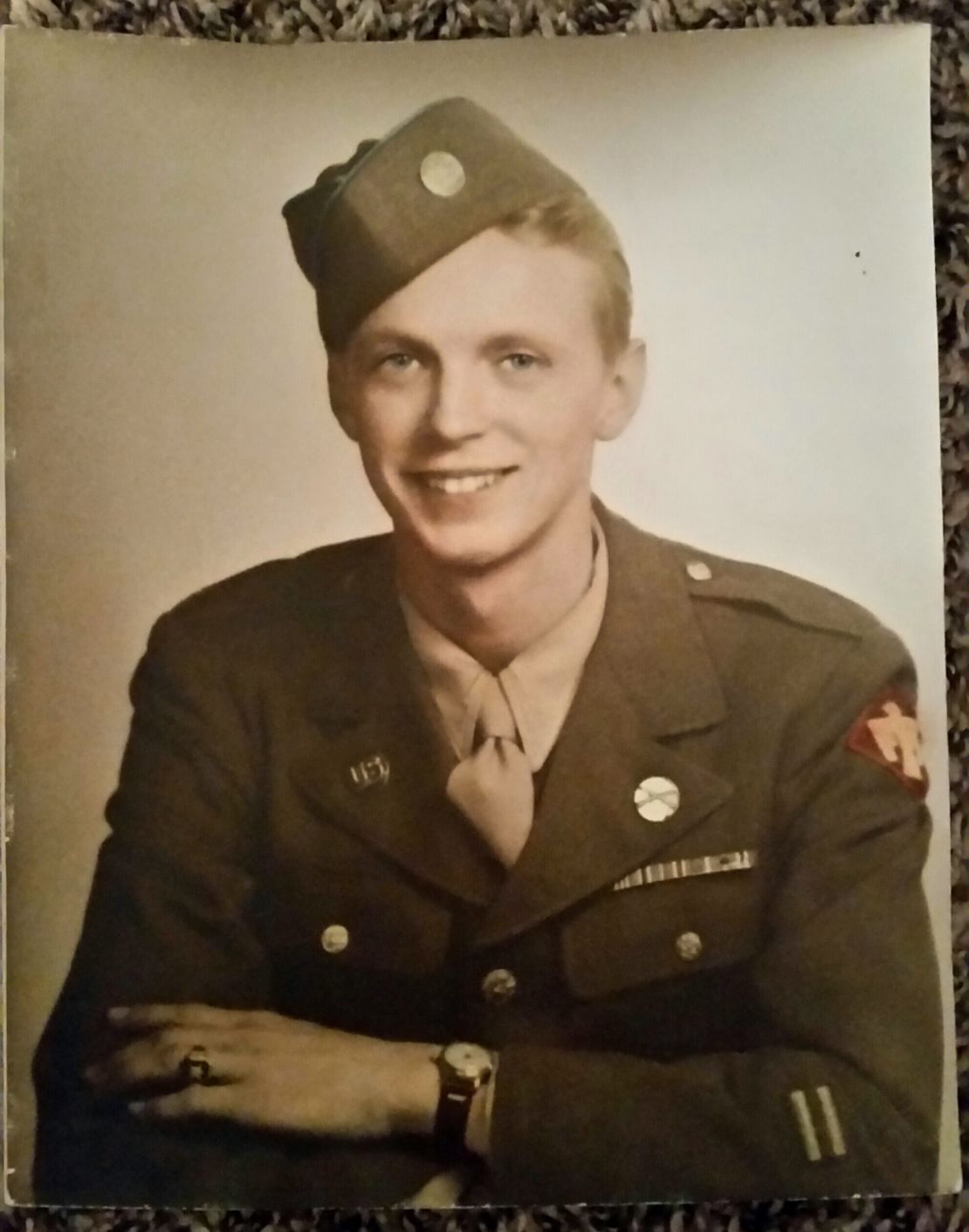 Private Charlie Nease, in his 45th Infantry Division uniform.