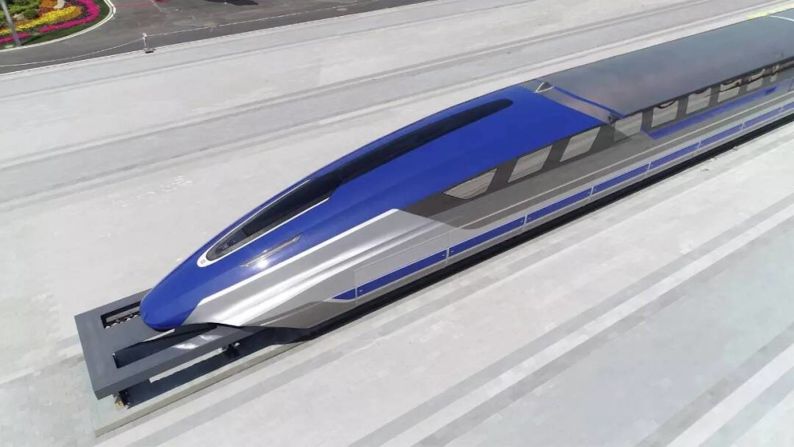<strong>New maglev prototype: </strong>China has unveiled the prototype for its sleek new magnetic levitation (maglev) train. Its makers say it will be capable of traveling at speeds of 600km/h (about 372 miles/hour).  