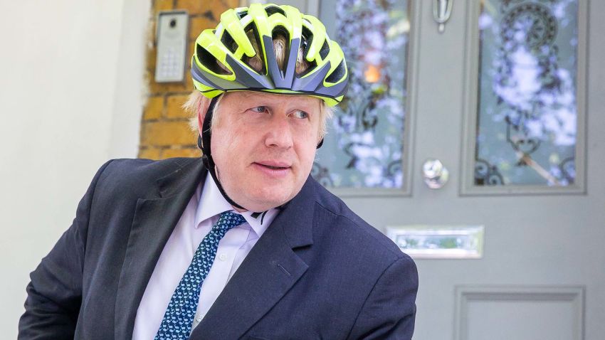 LONDON, ENGLAND  - MAY 23: Conservative MP Boris Johnson leaves his London home on the day of the European Elections on May 23, 2019 in London, United Kingdom. Polls are open for the European Parliament elections. Voters will choose 73 MEPs in 12 multi-member regional constituencies in the UK with results announced once all EU nations have voted. (Photo by Luke Dray/Getty Images)