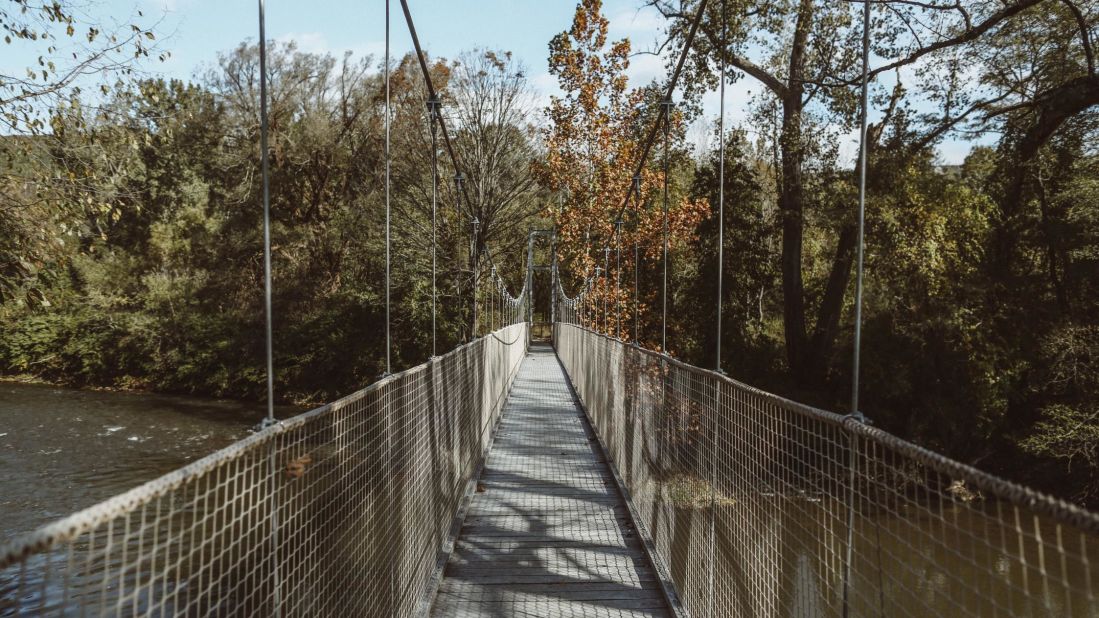 <strong>Nature lovers:</strong> Visitors can take in the scenery via a walk across a suspension bridge over the Hoosic River. 