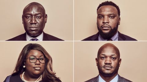 Clockwise from top left: civil rights attorneys Benjamin Crump, S. Lee Merritt, L. Chris Stewart and Michele Rayner-Goolsby.