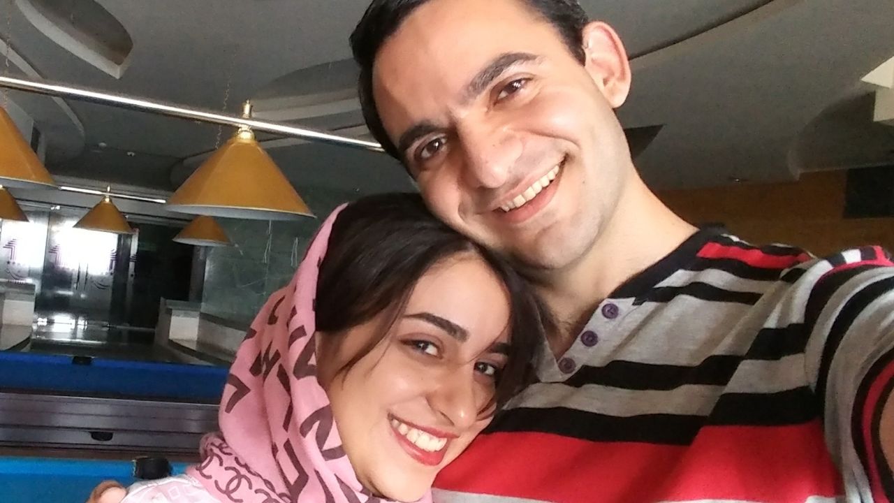 Emad Kazerani and his fiancee, Raziyeh Aghakhanikhanghah, who is seeking a visa but stuck in administrative processing. 