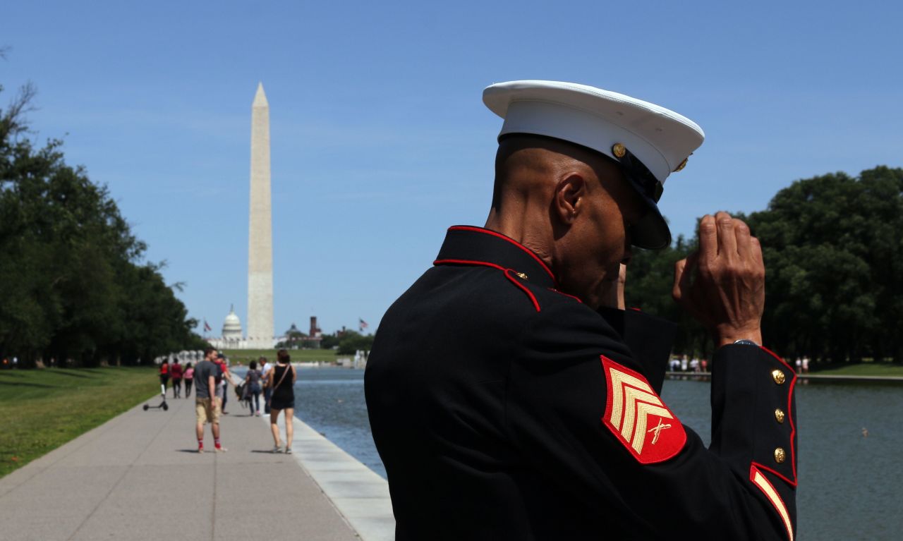 People visit the Vietnam Veterans Memorial in Washington on May 24.
