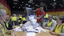 EDINBURGH, SCOTLAND - MAY 26: Counting of votes for the European election gets under way at the Edinburgh International Conference Centre, on May 26, 2019 in Edinburgh, Scotland, United Kingdom. (Photo by Ken Jack/Getty Images)