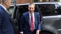LONDON, ENGLAND - MAY 27: Brexit Party leader Nigel Farage arrives at Millbank Studios on May 27, 2019 in London, England. The Brexit party won 10 of the UK's 11 regions, gaining 28 seats and more than 30% of the vote. (Photo by Peter Summers/Getty Images)