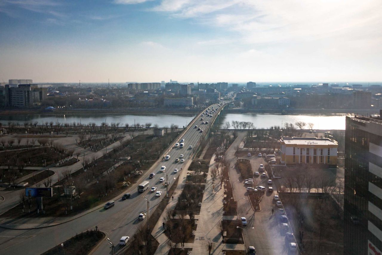 <strong>Atyrau, Kazakhstan: </strong>Atyrau's Central Bridge connects the continents of Europe and Asia. It's the country's main harbor city on the Caspian Sea. <br />