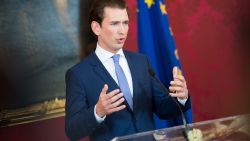 VIENNA, AUSTRIA - MAY 19: Austrian Chancellor Sebastian Kurz and President Alexander van der Bellen (not pictured) speak to the media on May 19, 2019 in Vienna, Austria. The two leaders announced Austria will hold snap elections in September following the withdrawal by Kurz from the governing coalition with the right-wing FPOe. FPOe leader Heinz-Christian Strache announced his resignation yesterday following the release of a video showing him and another leading FPOe member proposing illegal campaign contributions and the guarantee of state construction projects to a supposed Russian investor at a meeting on the island of Ibiza in 2017.  (Photo by Michael Gruber/Getty Images)