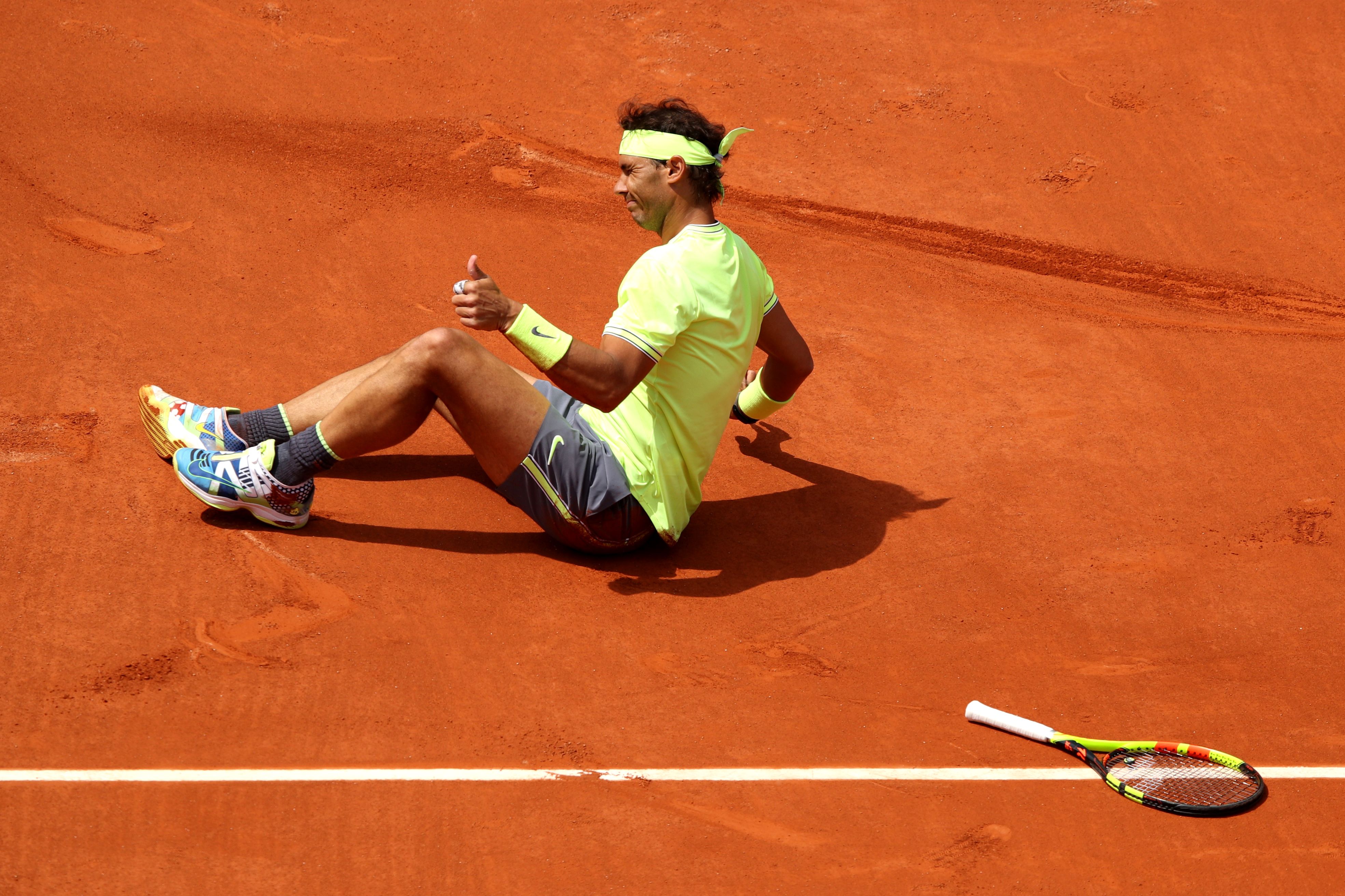 He slipped at one stage but picked himself up and looked in commanding form in the straight-set victory. 
