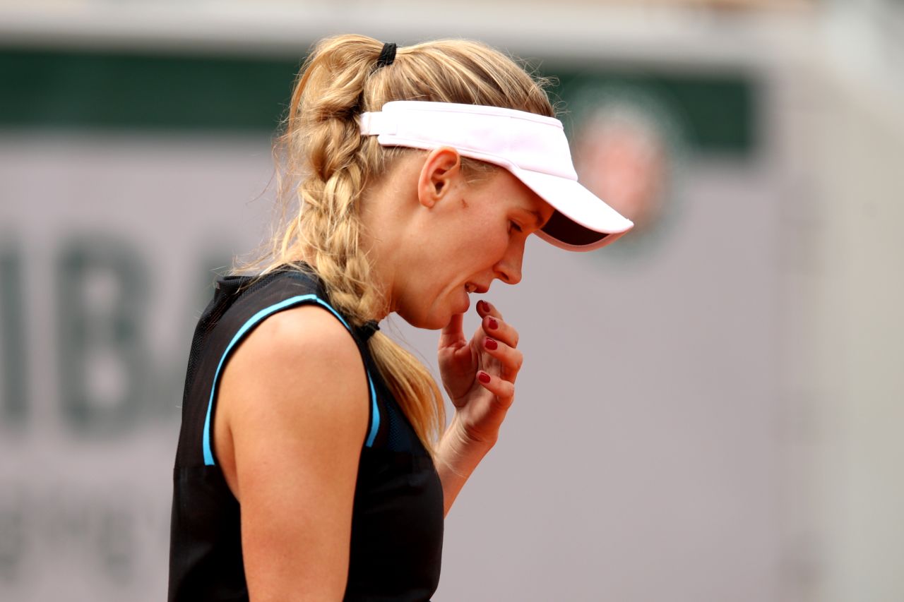 Injured ahead of the French Open, former No. 1 Caroline Wozniacki fell to Russia's Veronika Kudermetova in three sets. 