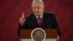 Mexican President Andres Manuel Lopez Obrador speaks during his daily morning press conference at the National Palace in Mexico City on March 26, 2019. - The 500-year-old wounds of the Spanish conquest have been ripped open afresh with Mexico's president urging Spain and the Vatican to apologise for their "abuses" -- a request Madrid said it "firmly rejects". A folksy populist, he pulls no punches in going after elites and has sought to cast himself as a champion of indigenous peoples. (Photo by Pedro PARDO / AFP)        (Photo credit should read PEDRO PARDO/AFP/Getty Images)