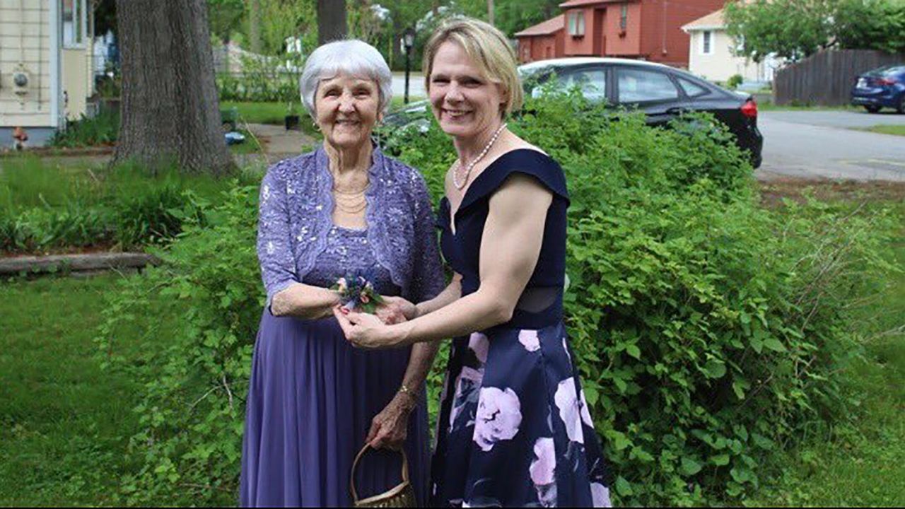 Granddaughter Julie Huddon requested permission from her school to bring her grandmother to prom.