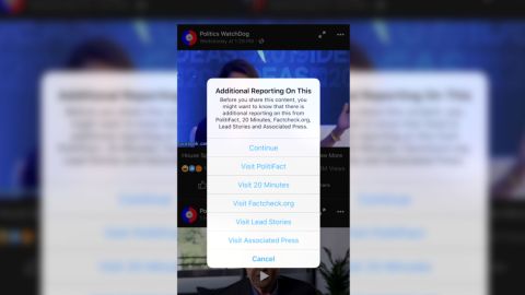 Facebook told users there was "additional reporting" about the doctored video