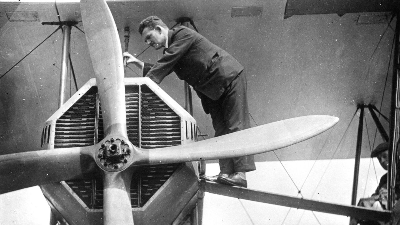 <strong>Engineering marvel</strong>: Eric Platford, pictured, was the Rolls Royce engineer who traveled across the Atlantic to test the engine before it took flight. 
