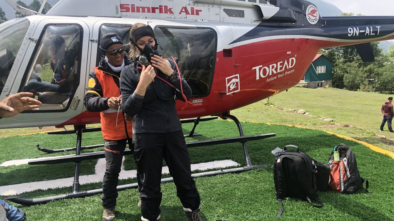 The helicopter used to get to base camp.