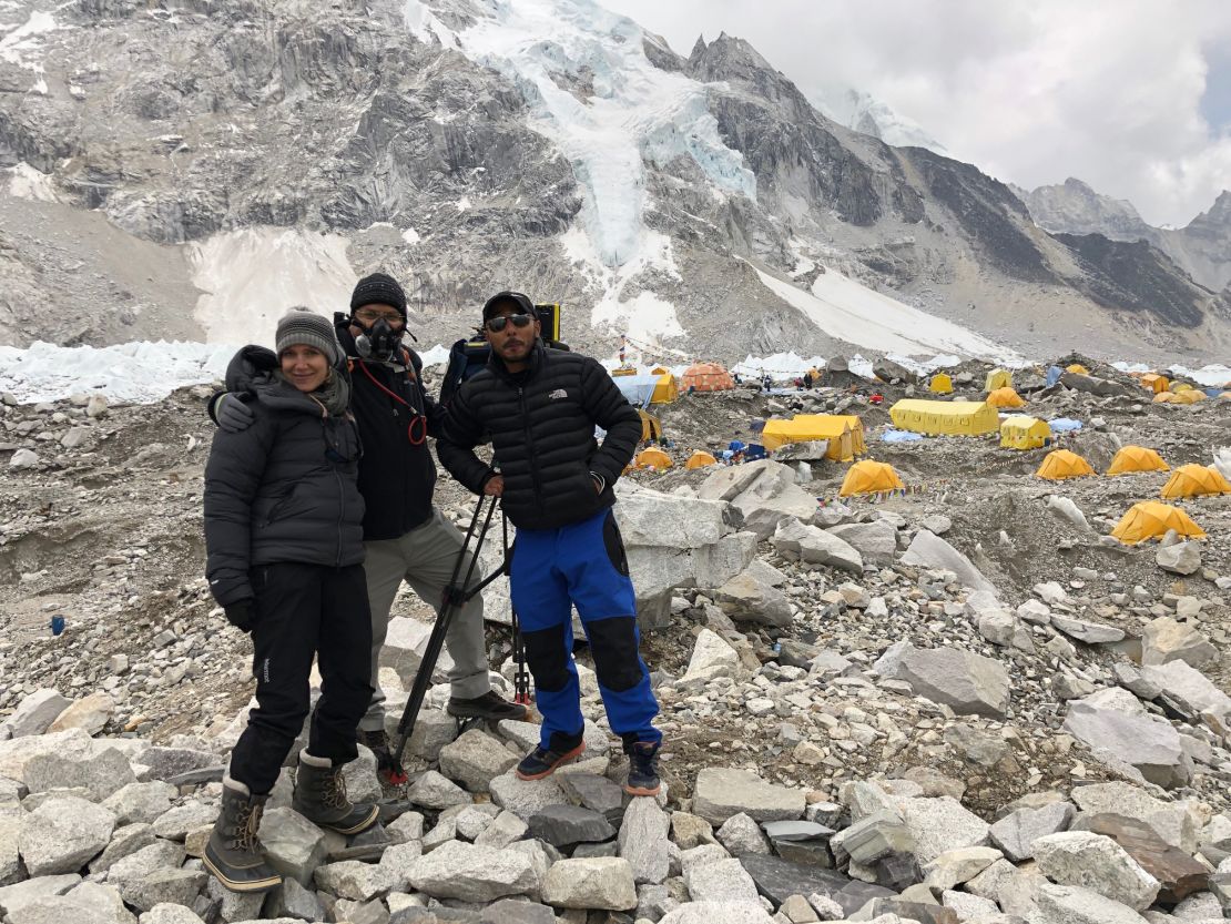 The CNN team at Mount Everest base camp.
