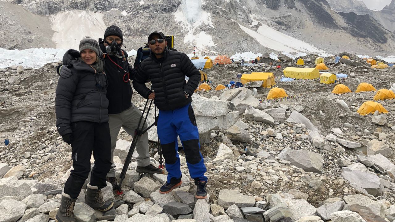 The CNN team at Mount Everest base camp.