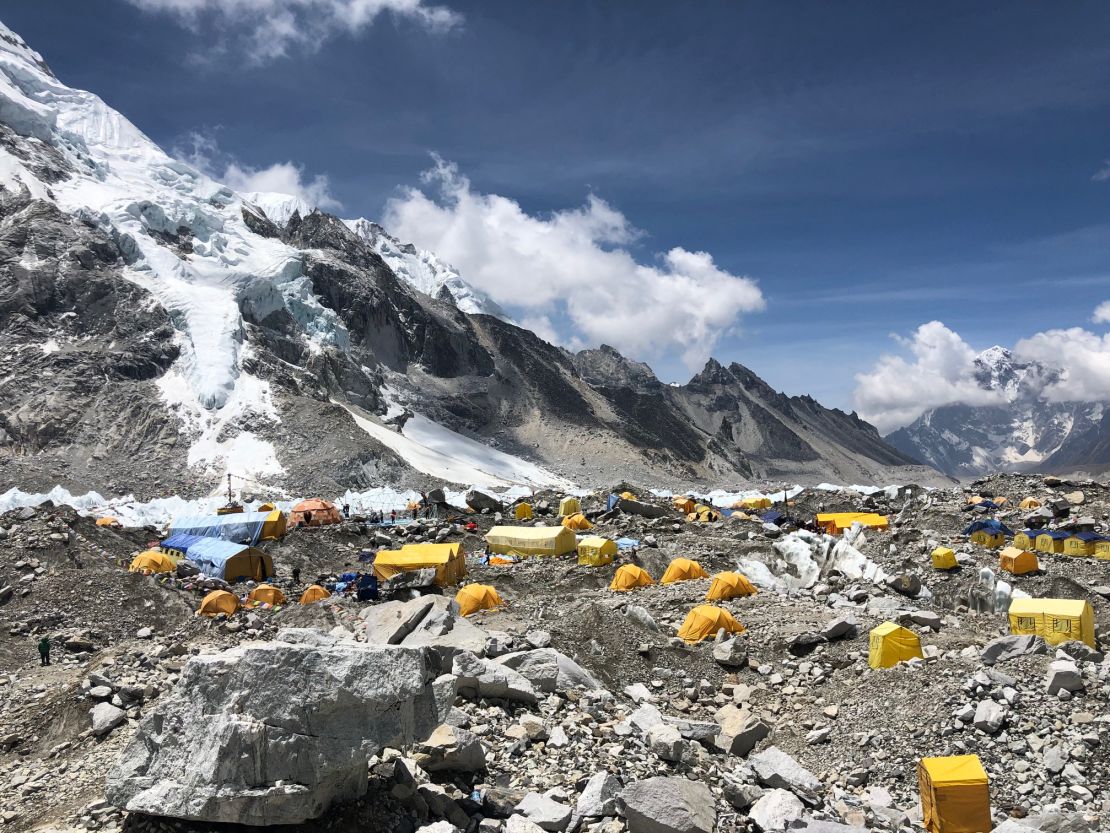 Mount Everest base camp is seen on Tuesday.
