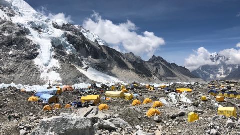 Mount Everest base camp is seen on Tuesday.