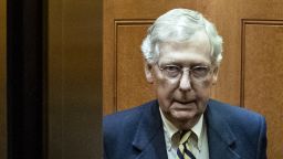 WASHINGTON, DC - MARCH 25: Senate Majority Leader Mitch McConnell (R-KY) gets into an elevator as he leaves his office at the U.S. Capitol, March 25, 2019 in Washington, DC. Over the weekend, U.S. Attorney General William Barr sent a letter to Congressional leaders informing them that special counsel Robert Mueller's investigation did not find evidence of direct collusion between Donald Trump's 2016 campaign and Russia to influence the presidential election. (Photo by Drew Angerer/Getty Images)