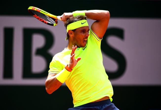Nadal breezed through the first two sets before a tougher third set. 
