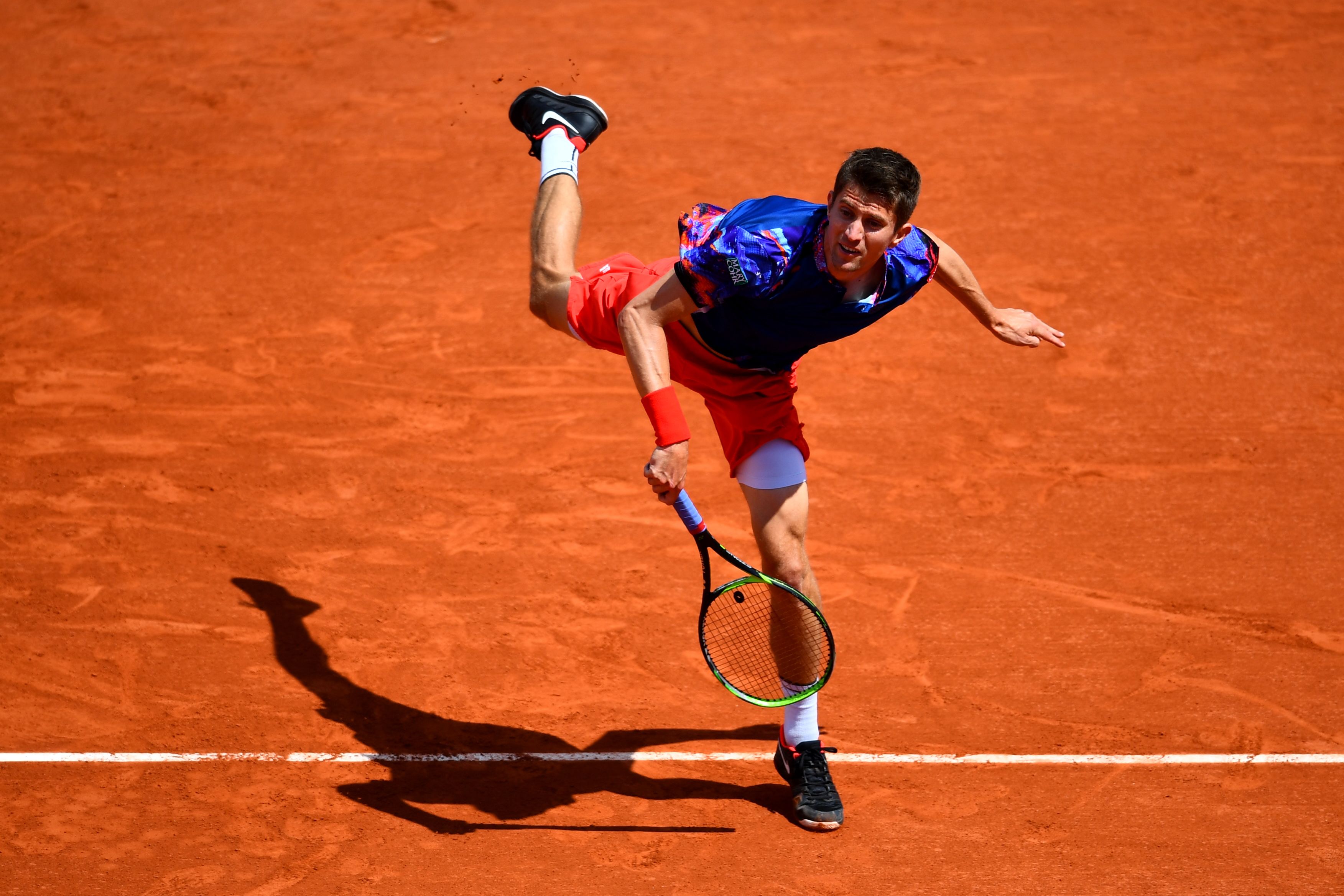 Maden broke Nadal twice in the third set but the Spaniard still advanced in straight sets. 