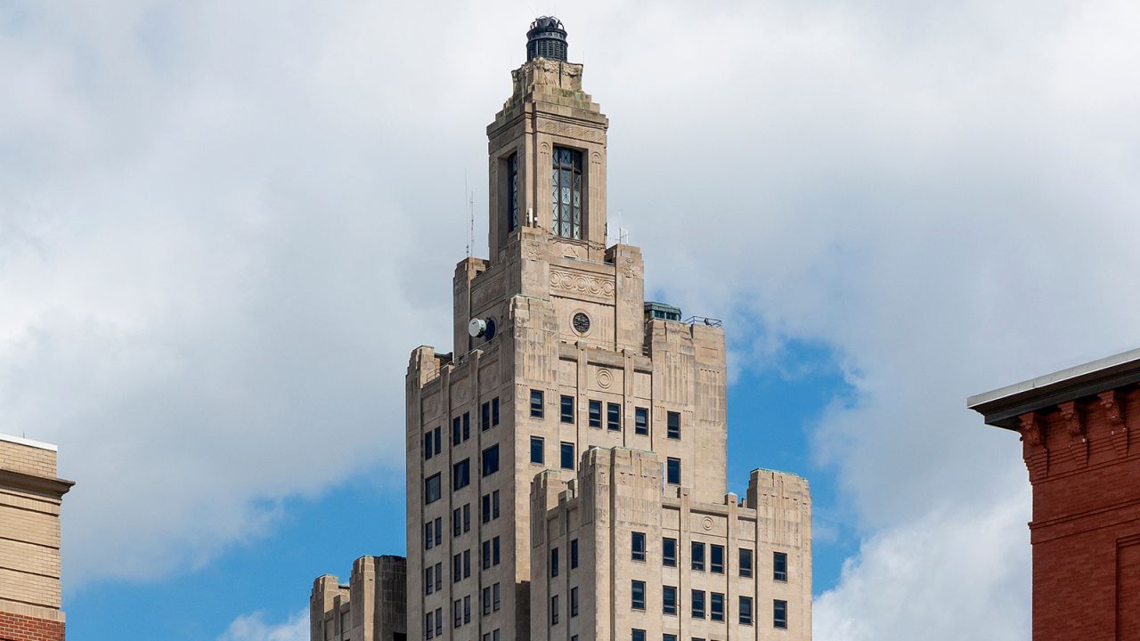 <strong>Industrial Trust Company Building, Providence, Rhode Island:</strong> This New England landmark is sometimes nicknamed the "Superman Building" -- thanks to its visual similarity to the Daily Planet building from the iconic comics. Currently this Art Deco tower is vacant, with no plans for redevelopment.