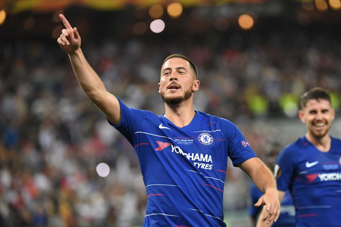 Chelsea's Belgian midfielder Eden Hazard scored two goals in the final. 