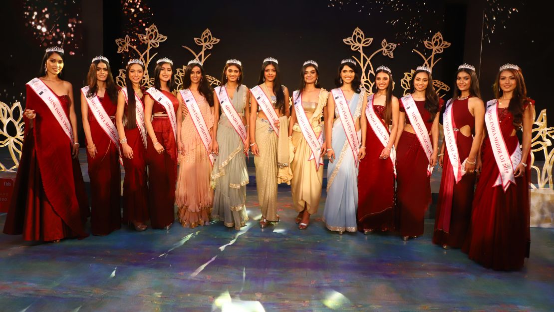 Participants at the fbb Colors Femina Miss India East 2019 on April 23,2019 in Kolkata,India. (Photo by Debajyoti Chakraborty/NurPhoto via Getty Images)