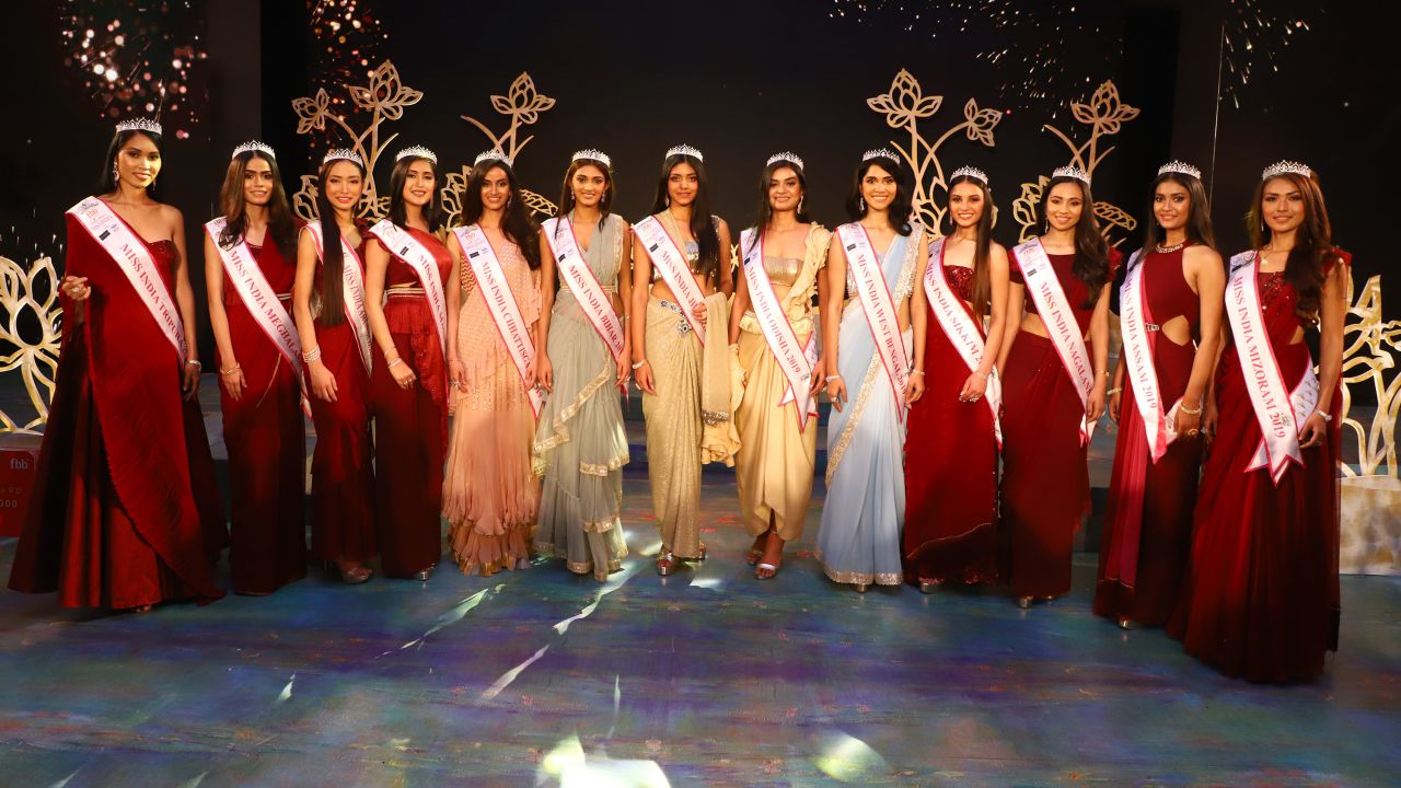 Participants  at the fbb Colors Femina Miss India East 2019  on April 23,2019 in Kolkata,India. (Photo by Debajyoti Chakraborty/NurPhoto via Getty Images)