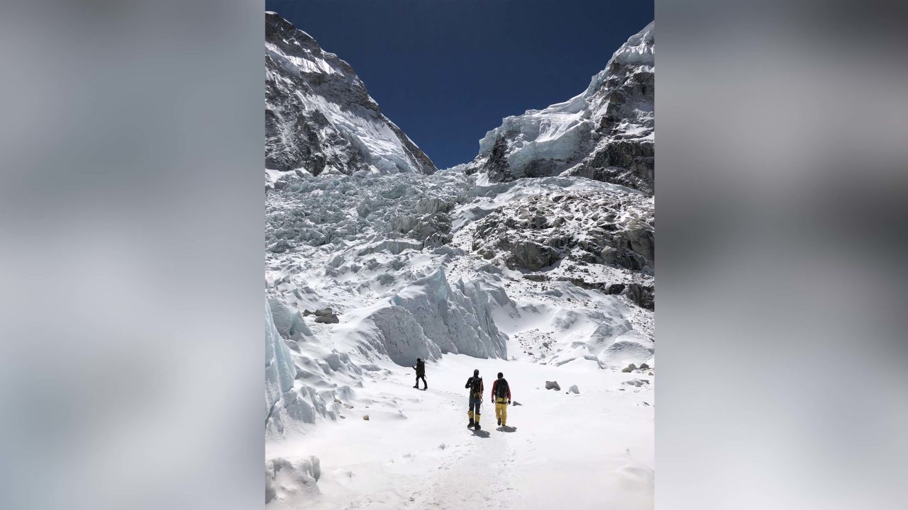 Everest icefall, the first challenge that climbers face as they head for Camp One.