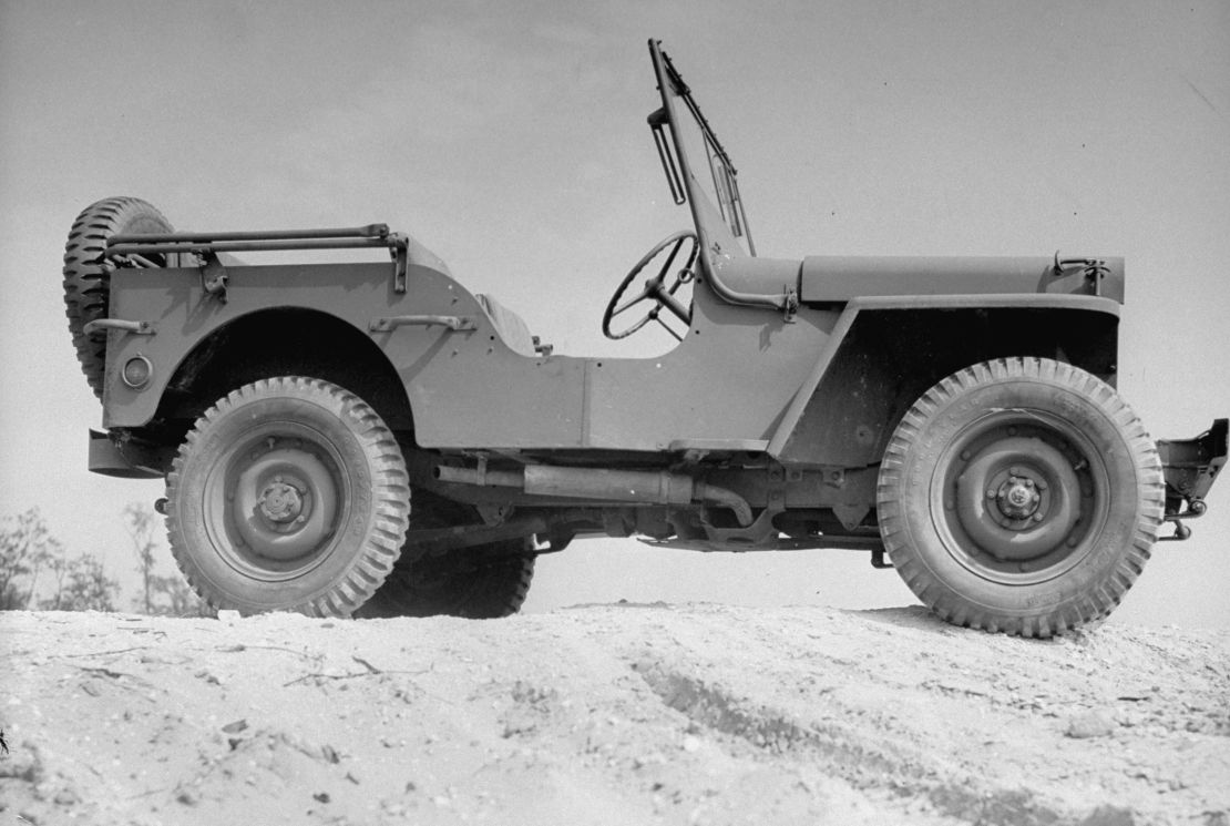 Today's Jeep Wrangler is a direct descendent of this World War II vehicle right down to the folding windshield.