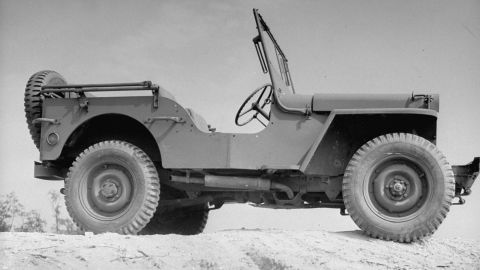 Today's Jeep Wrangler is a direct descendent of this World War II vehicle right down to the folding windshield.