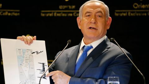 netanyahu map signed by trump