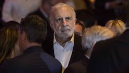 Carl Icahn, billionaire activist investor, waits for Donald Trump, president and chief executive of Trump Organization Inc. and 2016 Republican presidential candidate, not pictured, to speak at an election night event in New York, U.S., on Tuesday, April 19, 2016. Trump, the billionaire real-estate mogul, got a major boost in his quest to secure the Republican nomination with a majority of delegates but could not eliminate the possibility of a contested convention. Photographer: Victor J. Blue/Bloomberg via Getty Images 