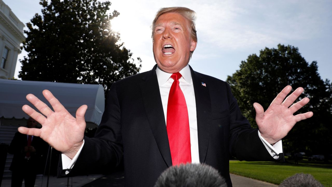 US President Donald Trump speaks to the media outside the White House as he prepares to travel to Colorado on Thursday, May 30. Trump <a href="https://www.cnn.com/2019/05/30/politics/trump-russia-election-interference-help/index.html" target="_blank">launched a furious broadside against Robert Mueller</a> a day after Mueller delivered a statement about his recent investigation into Russian interference.