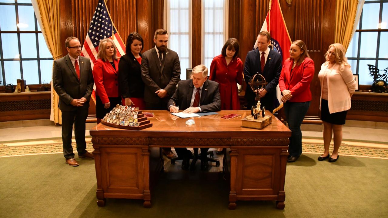 Missouri Gov. Mike Parson signs a strict anti-abortion bill into law on Friday, May 24. <a href="https://www.cnn.com/2019/05/24/politics/missouri-abortion-bill-signed/index.html" target="_blank">The legislation</a> prohibits abortions after eight weeks of pregnancy. Several other states, including Georgia and Mississippi, have also passed restrictive bills in the hopes that the Supreme Court's conservative justices will reconsider Roe v. Wade, the 1973 ruling that legalized abortion in the United States.