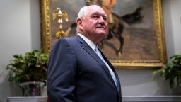 WASHINGTON, DC - MAY 23 : Secretary of Agriculture Sonny Perdue arrives before President Donald J. Trump delivers remarks on supporting Americas farmers and ranchers in the Roosevelt Room at the White House on Thursday, May 23, 2019 in Washington, DC. (Photo by Jabin Botsford/The Washington Post via Getty Images)