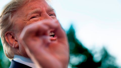 US President Donald Trump speaks with reporters as he departs the White House, in Washington, DC, on May 30, 2019. - Trump is heading to Colorado Springs, Colorado. (Photo by Jim WATSON / AFP)        (Photo credit should read JIM WATSON/AFP/Getty Images)