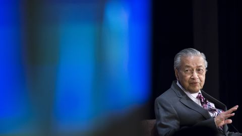 Malaysian Prime Minister Mahathir Mohamad speaking on Thursday in Tokyo.