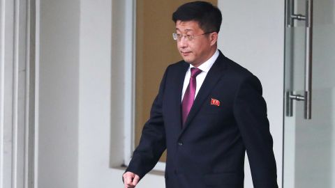 Kim Hyok Chol, North Korea's special representative for US affairs, leaves the Government Guesthouse in Hanoi on February 23.