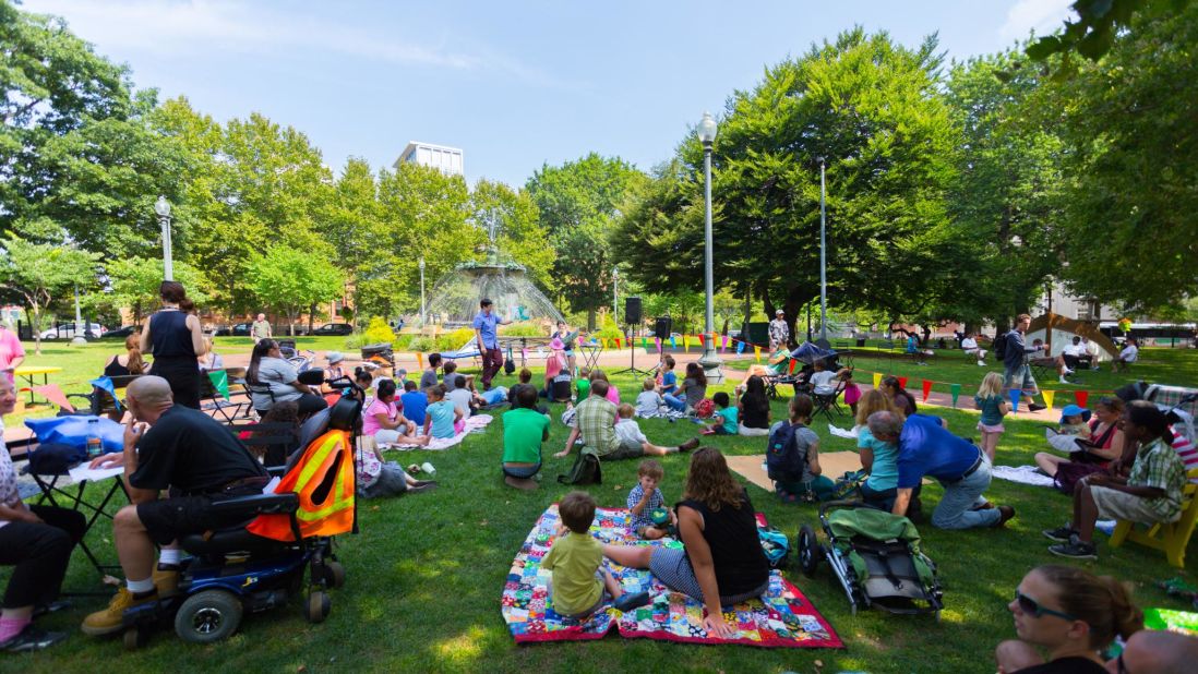 <strong>Park life:</strong> Providence's Burnside Park is located downtown and is host to a series of fun summer events.