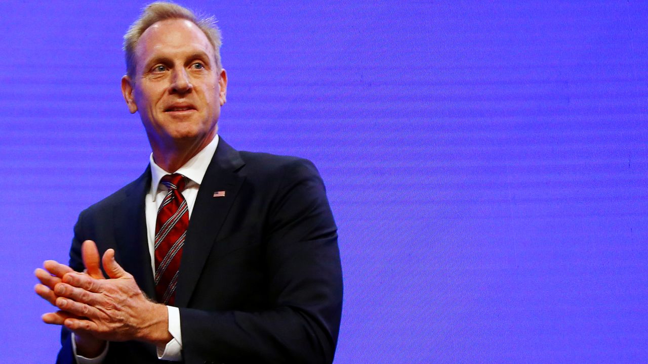 Acting US Defense Secretary Patrick Shanahan at the Shangri-la Dialogue in Singapore, June 1, 2019.