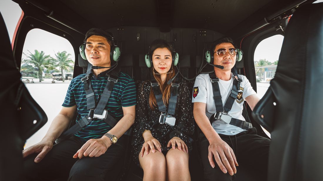 <strong>Scenic flight: </strong>Bell 505 helicopters can seat three travelers per flight. They're fitted with forward-facing seats and large windows, offering great views of Halong Bay during the flight.