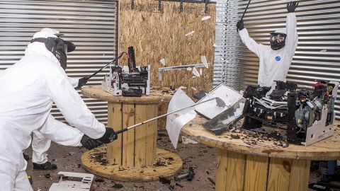 People need to suit up to destroy stuff at the Wreck Room.