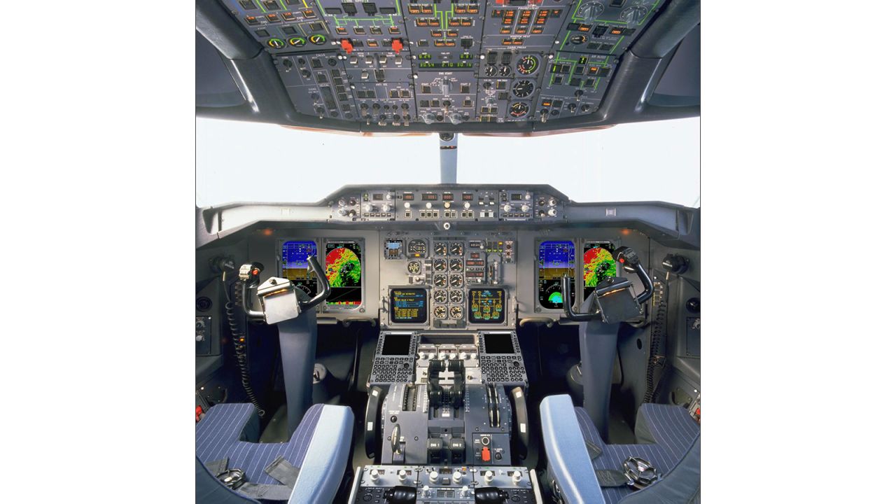 <strong>New and improved:</strong> This picture shows the new cockpit of UPS Airlines' A300-600, with new flight management system, GPS navigation system, weather radar and a new integrated ACARS digital communications. 