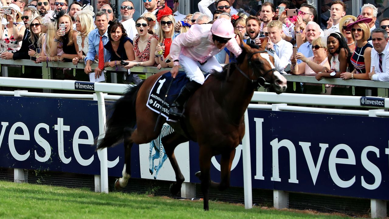 Jockey Seamie Heffernan rides Anthony Van Dyck to victory in the Epsom Derby on Saturday.