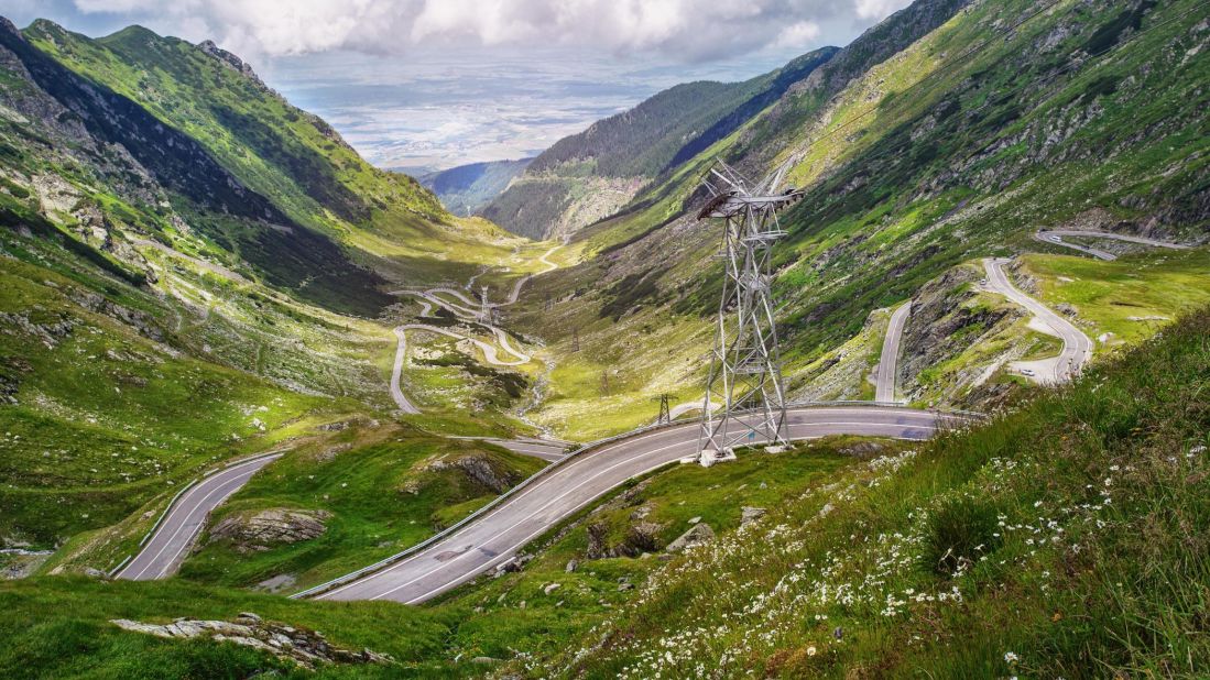 <strong>Transfăgărășan, Romania: </strong>Sometimes referred to as "the road to the sky," this 71-mile road climbs from 1,630 feet to 6,700 feet in elevation.<br />