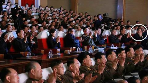 North Korea chief negotiator Kim Yong Chol appears -- circled in white -- after reports of purge.
