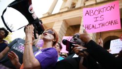 ATLANTA, GA - MAY 21: Actress Frances Fisher, of the upcoming HBO TV series 'Watchmen', and 'Titanic', speaks during a protest against recently passed abortion ban bills at the Georgia State Capitol building, on May 21, 2019 in Atlanta, Georgia. The Georgia "heartbeat" bill would ban abortion when a fetal heartbeat is detected. The Alabama abortion law, signed by Gov. Kay Ivey last week, includes no exceptions for cases of rape and incest, outlawing all abortions except when necessary to prevent serious health problems for the woman. Though women are exempt from criminal and civil liability, the new law punishes doctors for performing an abortion, making the procedure a Class A felony punishable by up to 99 years in prison. (Photo by Elijah Nouvelage/Getty Images)